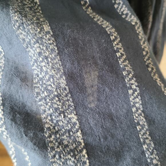 Wonderly Sheer Boho Shirt Top SZ Large Festival‎ Western Country Striped Ruffles - Picture 12 of 13